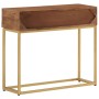 Solid mango wood and iron console table 90x30x76 cm by , Side tables - Ref: Foro24-371998, Price: 174,58 €, Discount: %