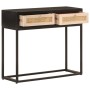 Solid mango wood and black iron console table 90x30x76 cm by , Side tables - Ref: Foro24-372003, Price: 175,29 €, Discount: %