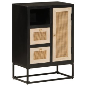 Iron and solid black mango wood sideboard 55x30x76 cm by , Lockers and storage cabinets - Ref: Foro24-372001, Price: 220,99 €...