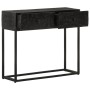 Solid mango wood and black iron console table 90x30x76 cm by , Side tables - Ref: Foro24-372008, Price: 193,98 €, Discount: %