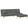 Sofá cama de 2 plazas con almohadas y taburete tela gris oscuro de , Sofás - Ref: Foro24-3216256, Precio: 283,59 €, Descuento: %