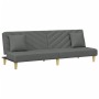 Sofá cama de 2 plazas con almohadas y taburete tela gris oscuro de , Sofás - Ref: Foro24-3216256, Precio: 283,59 €, Descuento: %