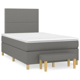 Box spring bed with dark gray fabric mattress 120x190 cm by , Beds and slatted bases - Ref: Foro24-3270398, Price: 439,82 €, ...