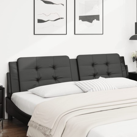 Black synthetic leather padded bed headboard 200 cm by , Headboards and footboards - Ref: Foro24-374883, Price: 53,02 €, Disc...