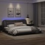 Bed frame with LED lights gray synthetic leather 200x200 cm by , Beds and slatted bases - Ref: Foro24-3213958, Price: 261,43 ...