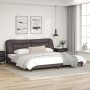 Bed frame with LED lights gray synthetic leather 200x200 cm by , Beds and slatted bases - Ref: Foro24-3213958, Price: 261,43 ...