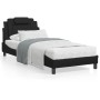 Bed with black synthetic leather mattress 90x200 cm by , Beds and slatted bases - Ref: Foro24-3208768, Price: 264,45 €, Disco...