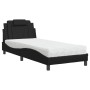 Bed with black synthetic leather mattress 90x200 cm by , Beds and slatted bases - Ref: Foro24-3208768, Price: 264,45 €, Disco...