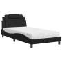 Cama con colchón cuero sintético negro 100x200 cm de , Camas y somieres - Ref: Foro24-3208775, Precio: 292,17 €, Descuento: %