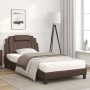 Bed with brown synthetic leather mattress 100x200 cm by , Beds and slatted bases - Ref: Foro24-3208777, Price: 306,36 €, Disc...