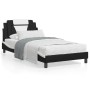 Cama con colchón cuero sintético negro y blanco 100x200 cm de , Camas y somieres - Ref: Foro24-3208780, Precio: 300,20 €, Des...