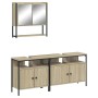 Set de muebles de baño 3 pzas madera contrachapada roble Sonoma de , Muebles de baño - Ref: Foro24-3214666, Precio: 166,22 €,...