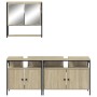 Set de muebles de baño 3 pzas madera contrachapada roble Sonoma de , Muebles de baño - Ref: Foro24-3214666, Precio: 166,22 €,...