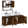 Set de muebles baño 3 pzas madera contrachapada roble ahumado de , Muebles de baño - Ref: Foro24-3214672, Precio: 174,11 €, D...