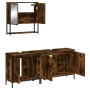 3-piece bathroom furniture set smoked oak plywood by , Bathroom furniture - Ref: Foro24-3214672, Price: 168,21 €, Discount: %