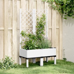 Planter with white PP trellis 80x40x142 cm by , Pots and planters - Ref: Foro24-367924, Price: 69,99 €, Discount: %