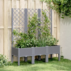 Jardinera con enrejado PP gris 120x40x142 cm de , Maceteros y jardineras - Ref: Foro24-367926, Precio: 93,36 €, Descuento: %