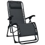 Folding black textilene terrace sun lounger by vidaXL, Loungers - Ref: Foro24-47899, Price: 98,00 €, Discount: %