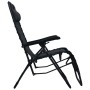 Folding black textilene terrace sun lounger by vidaXL, Loungers - Ref: Foro24-47899, Price: 98,00 €, Discount: %