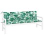 Garden bench cushions 2 pcs fabric leaf print 180x50x7 cm by , Cushions for chairs and sofas - Ref: Foro24-379098, Price: 70,...