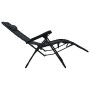 Folding black textilene terrace sun lounger by vidaXL, Loungers - Ref: Foro24-47899, Price: 98,00 €, Discount: %