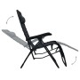 Folding black textilene terrace sun lounger by vidaXL, Loungers - Ref: Foro24-47899, Price: 98,00 €, Discount: %