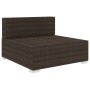 Center sectional seat and cushions 1 pc brown synthetic rattan by vidaXL, Modular outdoor sofas - Ref: Foro24-46793, Price: 1...