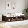 Lounger with brown oak engineered wood drawers 90x200 cm by , Beds and slatted bases - Ref: Foro24-3280250, Price: 204,02 €, ...