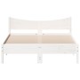 Solid white pine wood bed frame 140x190 cm by , Beds and slatted bases - Ref: Foro24-844742, Price: 123,48 €, Discount: %