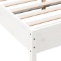 Solid white pine wood bed frame 140x190 cm by , Beds and slatted bases - Ref: Foro24-844742, Price: 123,48 €, Discount: %