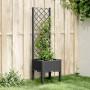 Planter with black PP trellis 40x40x142 cm by , Pots and planters - Ref: Foro24-367918, Price: 52,50 €, Discount: %