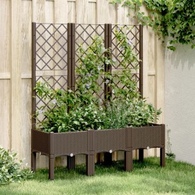 Jardinera con enrejado PP marrón 120x40x142 cm de , Maceteros y jardineras - Ref: Foro24-367930, Precio: 93,99 €, Descuento: %