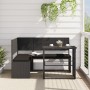 L-shaped garden sofa with black PE rattan table and cushions by , Outdoor sofas - Ref: Foro24-362347, Price: 211,47 €, Discou...