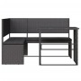 L-shaped garden sofa with black PE rattan table and cushions by , Outdoor sofas - Ref: Foro24-362347, Price: 211,47 €, Discou...