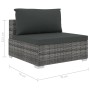 Set de muebles de jardín 8 pzas y cojines ratán sintético gris de vidaXL, Conjuntos de jardín - Ref: Foro24-46767, Precio: 82...