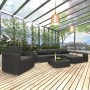 8-piece garden furniture set and black synthetic rattan cushions by vidaXL, Garden sets - Ref: Foro24-46825, Price: 577,62 €,...