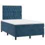 Box spring bed with dark blue velvet mattress 120x190 cm by , Beds and slatted bases - Ref: Foro24-3270017, Price: 424,00 €, ...