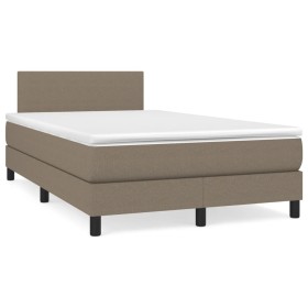 Box spring bed with mattress and LED taupe gray fabric 120x190 cm by , Beds and slatted bases - Ref: Foro24-3270029, Price: 3...