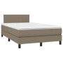 Cama box spring con colchón y LED tela gris taupe 120x190 cm de , Camas y somieres - Ref: Foro24-3270029, Precio: 390,91 €, D...