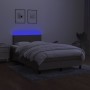 Cama box spring con colchón y LED tela gris taupe 120x190 cm de , Camas y somieres - Ref: Foro24-3270029, Precio: 390,91 €, D...