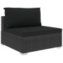 Set muebles de jardín 8 piezas y cojines ratán sintético negro de vidaXL, Conjuntos de jardín - Ref: Foro24-46825, Precio: 57...