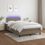 Box spring bed with mattress and LED taupe gray fabric 120x190 cm by , Beds and slatted bases - Ref: Foro24-3270036, Price: 3...