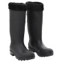 Botas de agua con calcetines extraíbles negro número 38 PVC de , Vadeadores para caza y para pesca - Ref: Foro24-137596, Prec...