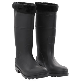 Botas de agua con calcetines extraíbles negro número 46 PVC de , Vadeadores para caza y para pesca - Ref: Foro24-137604, Prec...