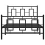 Bed frame with headboard and black metal footboard 100x200cm by , Beds and slatted bases - Ref: Foro24-374254, Price: 88,27 €...