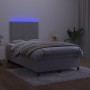 Box spring bed with mattress and LED light gray velvet 120x190 cm by , Beds and slatted bases - Ref: Foro24-3270305, Price: 4...