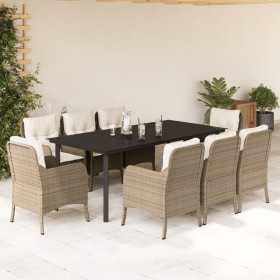 9-piece garden dining set with beige synthetic rattan cushions by , Garden sets - Ref: Foro24-3211975, Price: 1,00 €, Discoun...