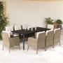 Set comedor de jardín 9 pzas con cojines ratán sintético beige de , Conjuntos de jardín - Ref: Foro24-3211975, Precio: 1,00 €...