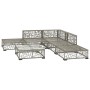 Set de muebles de jardín 6 pzas y cojines ratán sintético gris de vidaXL, Conjuntos de jardín - Ref: Foro24-46805, Precio: 61...