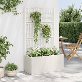 Jardinera con enrejado PP blanco 80x36x140 cm de , Maceteros y jardineras - Ref: Foro24-368779, Precio: 104,19 €, Descuento: %